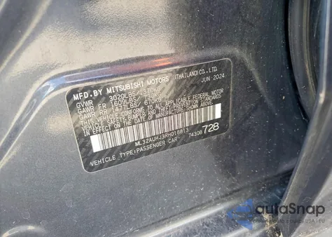 2024 Mitsubishi Mirage Es from USA, damaged, VIN ML32AUHJ3RH018813